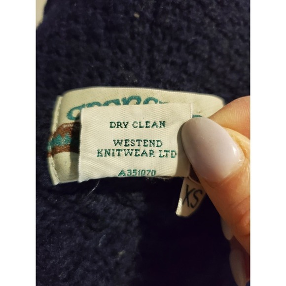 Aran Crafts Ireland Wool Cableknit open Cardigan Sweater XS - Picture 8 of 8